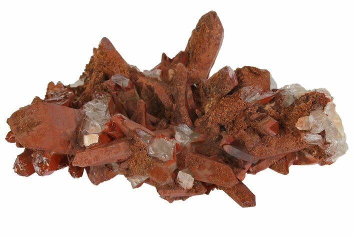 Natural, Red Quartz Crystal Cluster - Morocco #139765